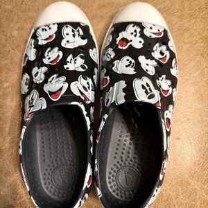 Native Black and White Cartoon Slip-On Shoes